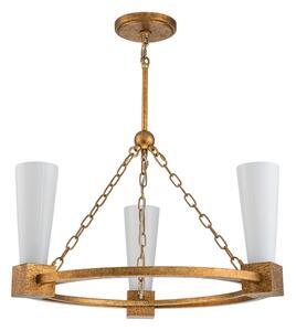 Elstead KRISTY3-DG-OPAL - Pendul pe tijă KRISTY, 3xE27/40W/230V, finisaj cupru