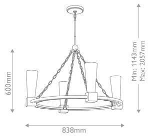 Elstead KRISTY4-DG-OPAL - Candelabru pe tijă KRISTY 4xE27/40W/230V, finisaj cupru