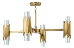 Elstead MARVELE8-AB-OPAL - Lustră MARVELE pe tijă, 8xE14/40W/230V, cu finisaj auriu
