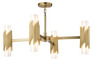 Elstead MARVELE8-AB-OPAL - Lustră MARVELE pe tijă, 8xE14/40W/230V, cu finisaj auriu
