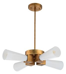 Elstead KRISTY-4P-DG-OPAL - Lustru pe tijă KRISTY 4xE27/40W/230V, cupru
