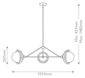 Alora Mood ALM-PERTH3-GD - Lustra PERTH pe tijă 3xE14/40W/230V auriu