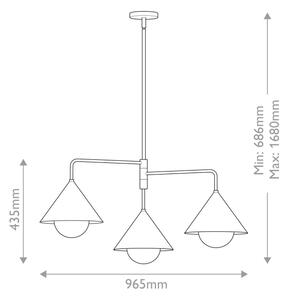 Alora Mood ALM-REMYCK3-GD - Lustru REMYCK pe tijă, 3xE27/60W/230V, auriu