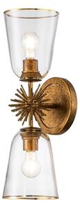 Quoizel STARING-2WB-DG-CLEAR - Aplica de perete STARING 2xE27/40W/230V, cupru