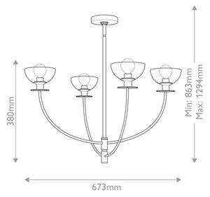 Alora Mood ALM-SYLVIA4-BG-CL - Candelabru pe tijă SYLVIA 4xE14/40W/230V auriu