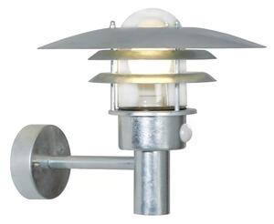 Nordlux LONSTRUP - Aplică de exterior cu senzor, 1x E27/60W/230V, IP44, argintie