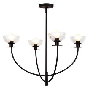 Alora Mood ALM-SYLVIA4-BK-CL - Lustră SYLVIA pe tijă, 4xE14/40W/230V, negru
