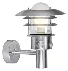 Nordlux - LONSTRUP Aplica de perete pentru exterior cu senzor, 1xE27/60W/230V, IP44, argintiu