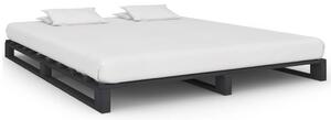 Cadru de pat din paleți, gri, 160 x 200 cm, lemn masiv de pin
