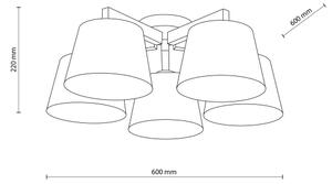 Brilagi - Lustră aplicată LATTE 5xE27/15W/230V pin/alb