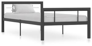 Cadru de pat, gri și alb, 90 x 200 cm, metal