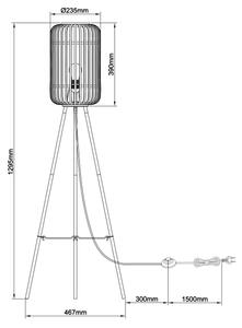 Brilliant - Lampă de podea WOODROW, 1xE27/60W/230V, din bambus