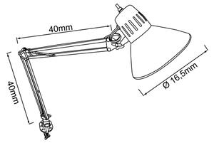 Brilliant - Lampă de birou cu clemă HOBBY, 1xE27/40W/230V, albă