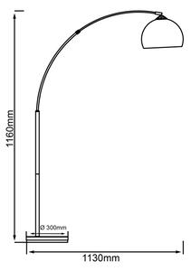 Brilliant - Lampadar VESSA 1xE27/60W/230V crom lucios/alb