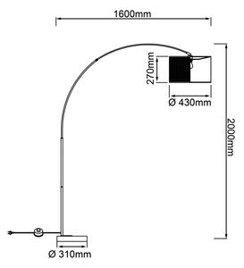 Brilliant - Lampadar WILEY 1xE27/60W/230V negru/bej