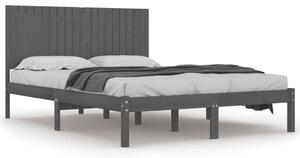 Cadru de pat Super King 6FT, gri, 180x200 cm, lemn masiv