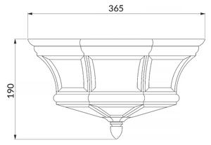 Plafonieră de exterior NEWBURY 3xE14/40W/230V IP44 Elstead QZ-NEWBURY-F-PB