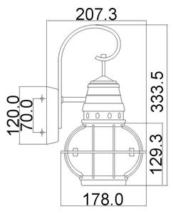 Kichler KL-BRIDGEPOINT-S-NBR - Aplica de exterior BRIDGEPOINT 1xE27/60W/230V IP44