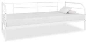 Cadru pat de zi alb 90 x 200 cm metal