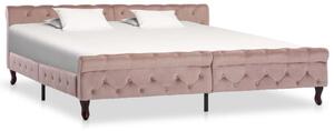 Cadru de pat, roz, 200 x 200 cm, catifea