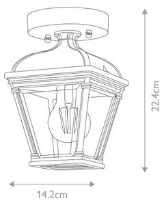 Elstead BAYVIEW-PORCH-BK - Plafonieră de exterior BAYVIEW, 1xE27/60W/230V, IP44