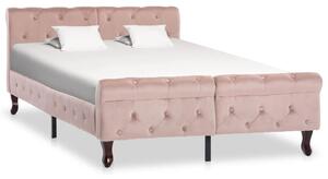 Cadru de pat, roz, 120 x 200 cm, catifea