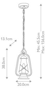 Elstead MINERS-CHN - lustră de exterior pe lanț, 1xE27/60W/230V, IP44, bronz