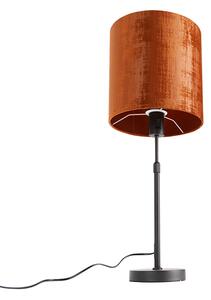 Lampă de masă umbră de catifea neagră roșie 25 cm reglabilă - Parte