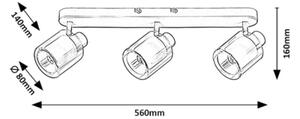 Rabalux 73065 - Plafonieră cu spoturi MIRRAL 3xE14/15W/230V
