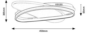 Rabalux BRANTIEL 71469 - Plafonieră LED dimabilă 57W/230V 3000-6000K 45x30,5 cm+telecomandă