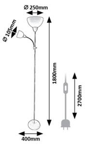 Rabalux 74102 - Lampadar ACTION PRO 1xE27/60W/230V + 1xE14/25W verde