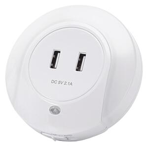 Aigostar - Lampă LED de veghe pentru priză cu USB LED/0,4W/230V