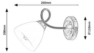 Rabalux 71480 - Lampă de perete PALOMINA 1xE27/60W/230V