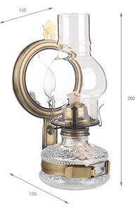 Brilagi - Lampă cu petrol cu oglindă MERLIN, auriu/patină