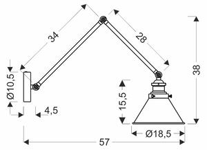 Lampă de perete FUNDO 1xE27/40W/230V negru/auriu