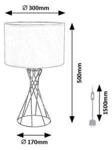 Rabalux 74081 - Lampă de masă NIVRA 1xE27/40W/230V auriu/alb