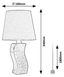 Rabalux 74073 - Lampă de masă DAYAMI 1xE14/40W/230V gri
