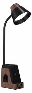 Immax 08999L - Lampă de birou LED+CCT cu dimmer, cu încărcare wireless QI, IDEAL LED/8W/230V, maro