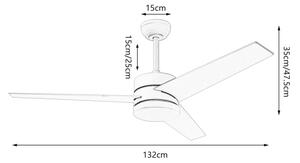Immax NEO 07285L - Ventilator de tavan LED+CCT dimabil cu viteze variabile, 24W/230V, Wi-Fi Tuya + telecomandă