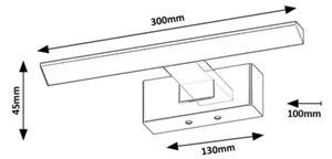 Rabalux 75023 - LORIC Lumină LED pentru oglindă de baie, LED/6W/230V, IP44, 30 cm, crom