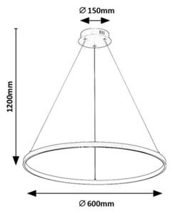 Rabalux 72347 - Lustră suspendată pe cablu BELIZA, LED 55W, 230V, 3000K