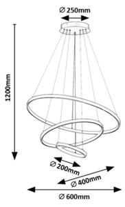 Rabalux 72346 - Lustră LED BELIZA, reglabilă, suspendată pe cablu, 90W/230V, 3000-6500K + telecomandă