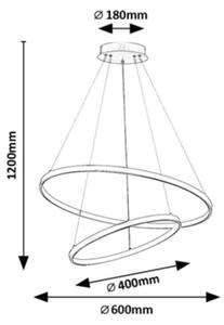 Rabalux 72345 BELIZA - Lustru LED dimmabil suspendat pe cablu, 75W, 230V, 3000-6500K, cu telecomandă