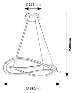 Rabalux 72282 - Lustră LED KALLIRA pe cablu, 72 W, 230 V, 3000 K