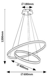 Rabalux 72305 - Lustru LED reglabil suspendat pe cablu ISAURE LED/80W/230V 3000-6500K + telecomandă