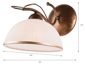 Aplica de perete COBRA, 1 x E27, 60 W, 230 V, bronz/patină