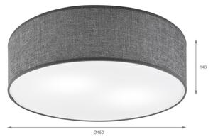 Plafonieră SIRJA 2xE27/15W/230V, diametru 45 cm, gri