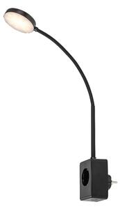 Rabalux 71284 - Lampă de perete LED dimabilă TIVRO 4W/230V cu port USB pentru priză, neagră
