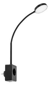 Rabalux 71284 - Lampă de perete LED dimabilă TIVRO 4W/230V cu port USB pentru priză, neagră