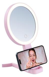 Immax 09102L - Oglindă cosmetică dimabilă LED CCT SWEET, 3W/5V, roz